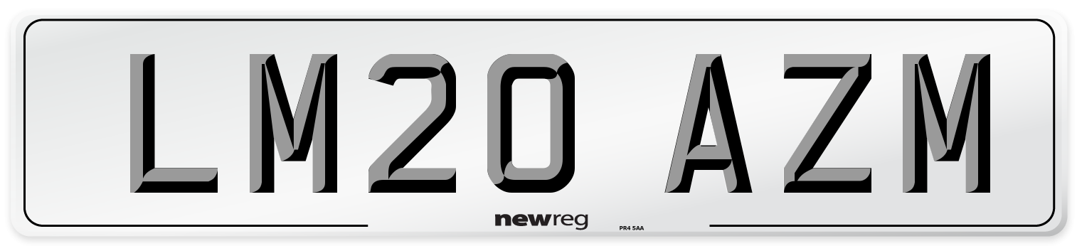 LM20 AZM Number Plate from New Reg